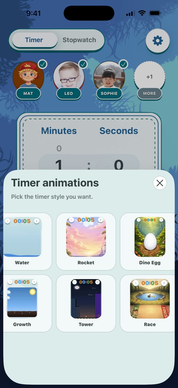 TickTod timer style and animation controls
