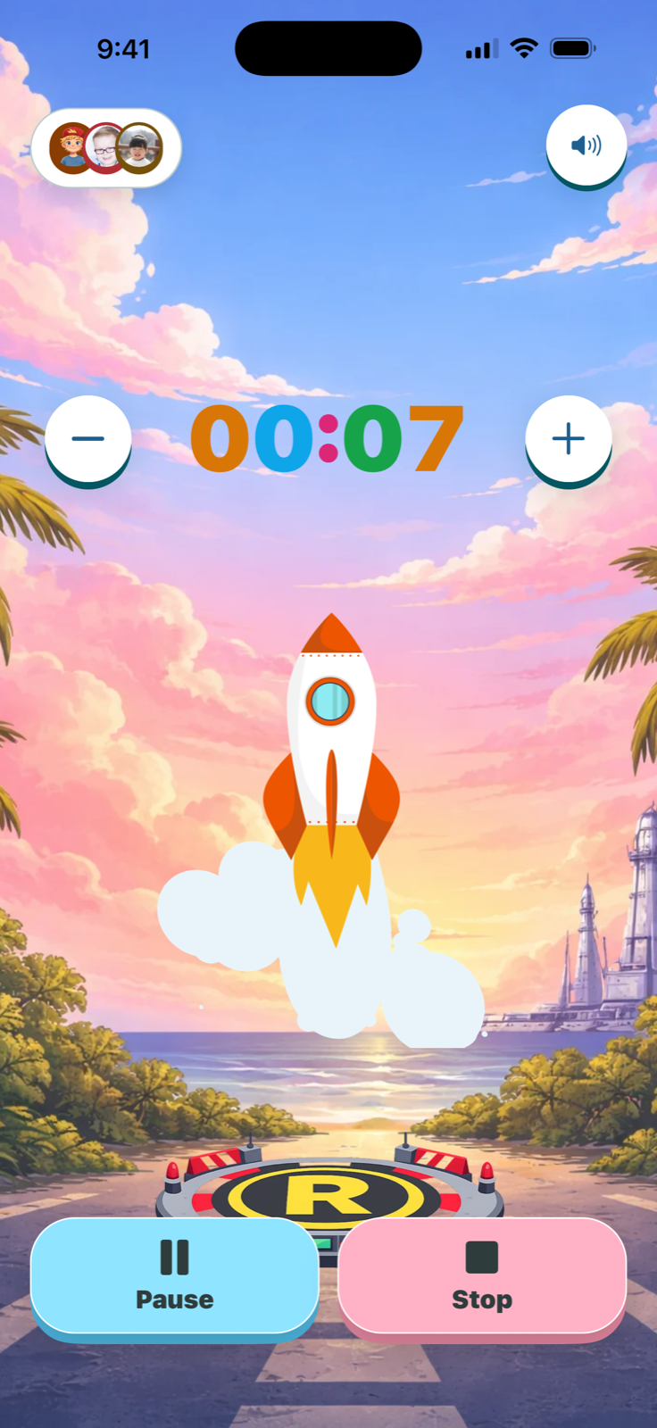 A visual timer for kids running in TickTod